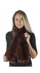 Dark brown sable fur scarf - fur on both sides